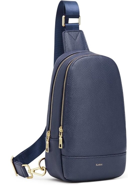 Handbags - Kattee Women's Blue Soft Leather Small Crossbody Chest Bag Stylish RFID Blocking